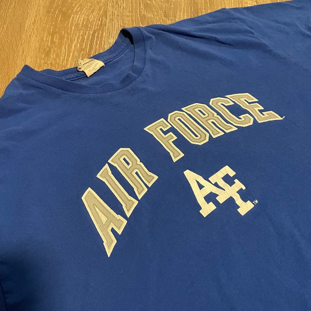 Air Force Graphic Mens T-Shirt XL Blue Cotton Military Crew Neck Delta Apparel